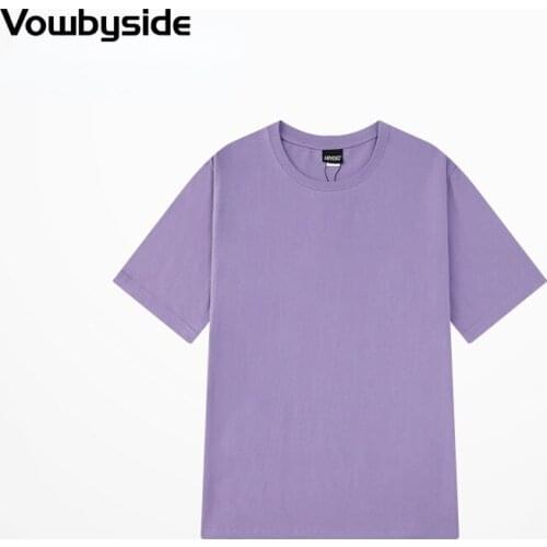 Summer New Womens Multicolor Large Size Round Neck Shirt Short Sleeved Casual Solid Color Cotton T-shirt Couple Models