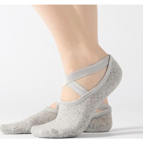 Terry Cross Yoga Socks High Quality Women Non Slip Breathable Open Back Yoga Socks Ballet Dance Slippers Fitness Sports Socks