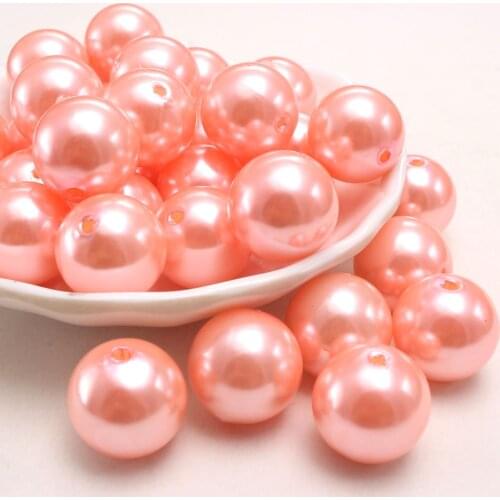 MHS.SUN A22 Peach Pink 4MM-30MM Round ABS Plastic Pearls With Holes Imitation Pearls Loose Spacer Beads For Jewelry Making