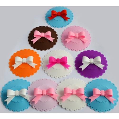 Reusable Silicone Cup Lid Bowknot Cup Cover Anti-dust Bowl Cover Thermal Insulation Cup Seals Glass Mugs Cover Drinkware Parts