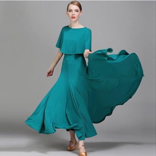 Fashion Women Ballroom Dress Waltz Standard Modern Dancing Costume Tango Rumba Salsa Stage Wear Green Evening Dresses DC1197