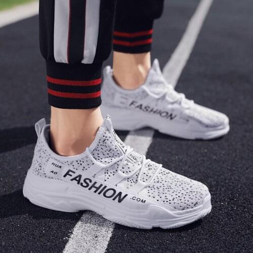 Mens shoes 2021 spring and autumn new flying line breathable sports casual shoes running shoes travel shoes lovers trend shoes