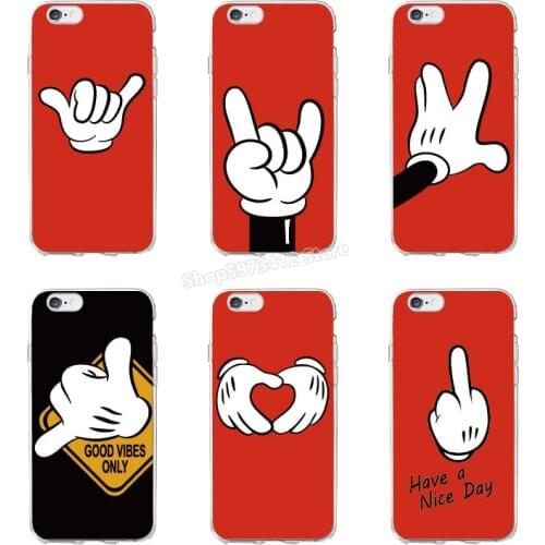 Disney Series Mickey Minnie TPU Soft Shell S20 Protective Cover Gestures for Iphone12Pro Mobile Phone Case Apple X All Inclusive