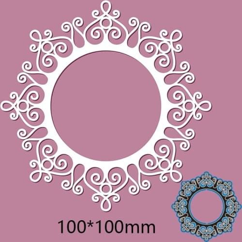 100*100mm circle pattern frame new Metal Cutting Dies for card DIY Scrapbooking stencil Paper Craft Album template Dies