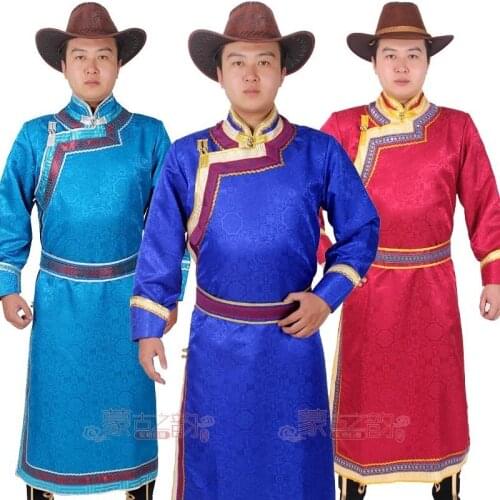 New Chinese national Costume Male gown Chinese Traditional living Clothing Mongolian Costumes For Men Robe Clothes