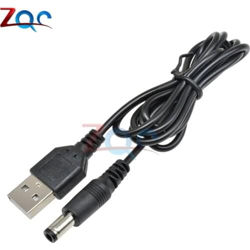 USB 2.0 Male A To DC 5.5mm X2.1mm 5.5X2.1mm 0.8M USB to power line Cable MCU Power supply Connector 5.5*2.1mm