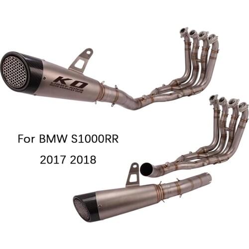 Complete Exhaust System for BMW S1000RR 2017 2018 Motorcycle Exhaust Pipe Header Middle Pipe Slip On 60.5mm Escape No DB Killer