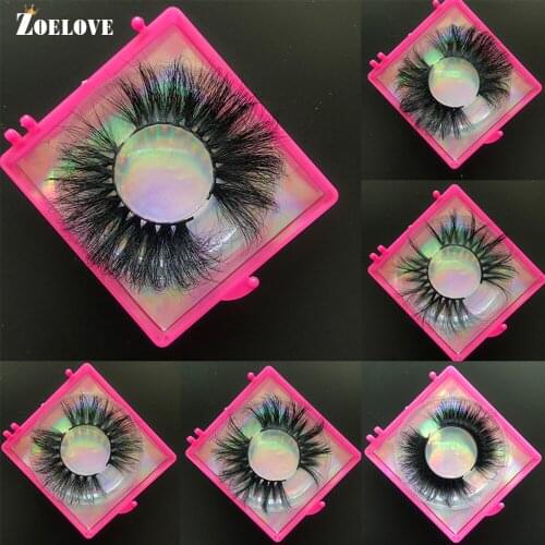 Fluffy Mink Lashes Wholesale Fake Eyelash Packaging 25mm Mink Eyelashes Handmade False Eyelashes Bulk 5D Long Lash Vendors