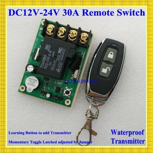 DC12V 30A Relay Receiver Remote Control Switch LED Lamp Light Remote ON OFF Switch DC14V 16V 24V 3000W Remote Controller 315/433
