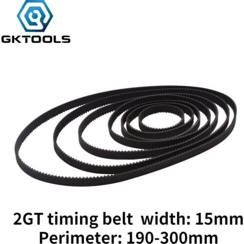 GKTOOLS C-23 3D Printer Belt GT2 Closed Loop Rubber 2GT Timing Width 15mm Length 240 250 260 280 294 300 320 350 360mm