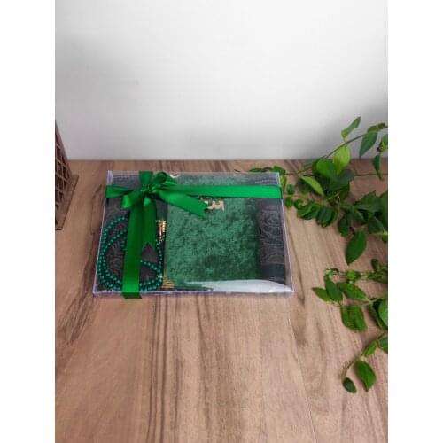 İslamic gift set-Yasin book, prayer carpet rosary set-muslim gift set-wedding prayer rug set