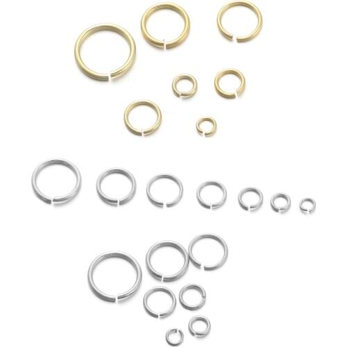 50-200pcs/lot 3-10mm 18K Gold Copper Jump Rings Split Rings Connectors For Diy Jewelry Finding Making Accessories Supplies