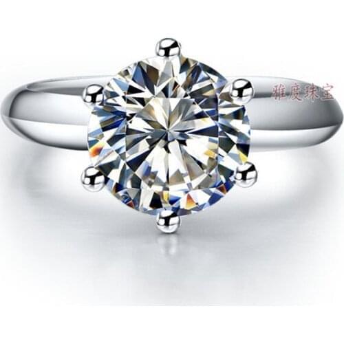Test Positive 1.5CT 7.5MM D-E Moissanite Diamond Ring Perfectly Jewel S925 Engagement Jewelry for Women Wedding Ring