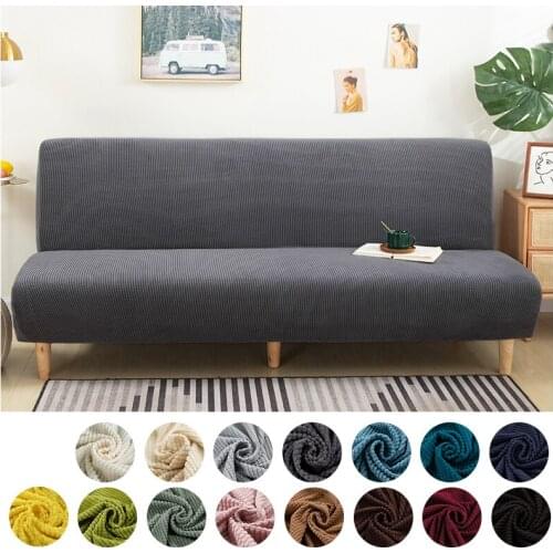 Fabric Elastic Sofa Bed Cover Armless Foldding Couch Bench Slipcover Sofa Bed Covers X/Z/D Size for Home Hotel Sofa Cover Home