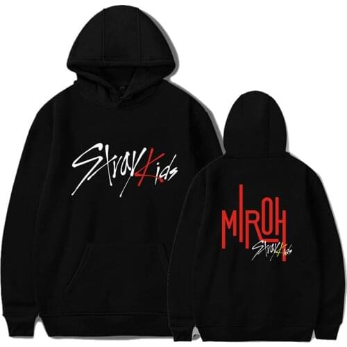 2D Hoodie Kpop strayKids New Album MIROH Sweatshirt With Pocket Crewneck Fleece Warm Kawaii Haajuku Long Sleev Trendy Clothing