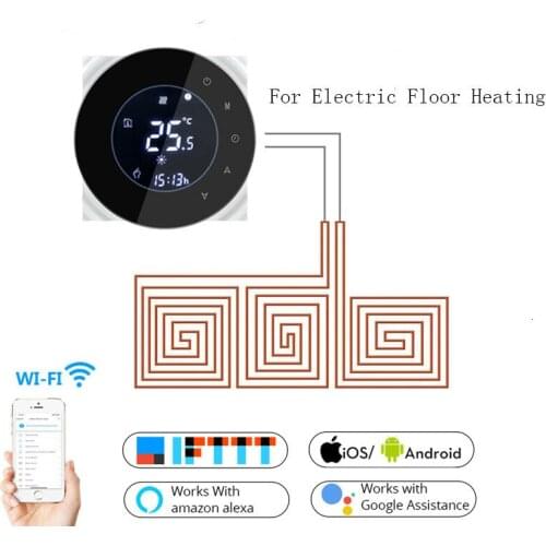 Wifi Smart Electric Floor Heating Thermostat Tuya APP Remote Control Backlight Weekly LCD Touch Screen Temperature Controller