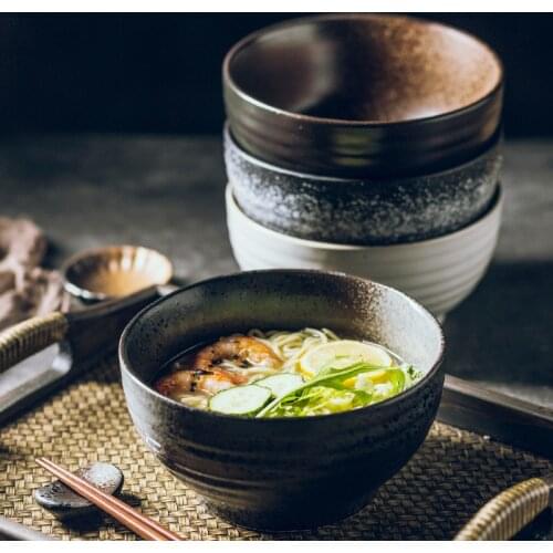 LingAo Japanese noodle bowl ceramic noodle bowl household anti-ironing noodle soup bowl