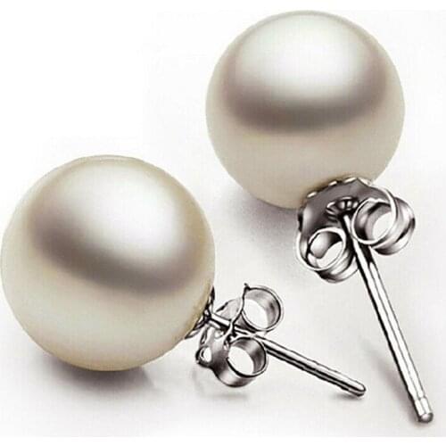 Women Vintage Silver Plated Stud Earrings Luxury Romantic Faux Pearl Earrings