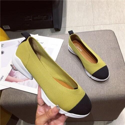 2019 Mixed Colors Platform Shoes Autumn Woman Mesh Espadrilles Loafers Women Thick Bottomed Flats Students Shoes R3-95