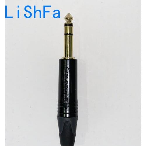 10pcs brand NP3X 24K plated rhodium 3 Pole 6.35 mm 6.5mm Stereo Jack Plug DIY Cable