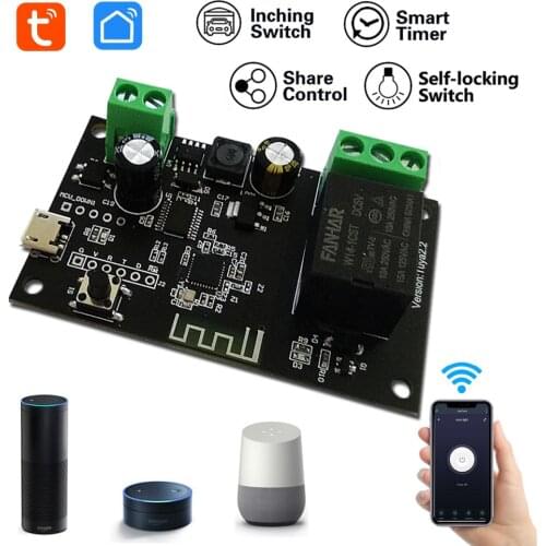 1CH Tuya Switch WiFi Switch Module Smart life APP Remote Control 1Gang Inching Switch Self-locking Smart Home Alexa Google Home