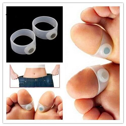 2Pair=4Pcs Toe Ring Fat Burning For Loss Weight Magnetic Silicone Foot Massage Feet Care Slimming Weight Loss Circulation