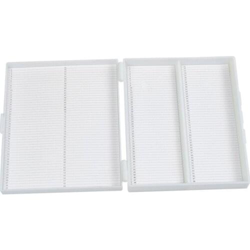20cm x 16cm White Plastic Rectangular 100 Slides Microscope Box