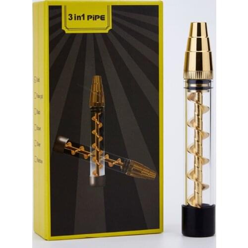 7Pipe 7P 3-IN-1 Twisty Glass Blunt Tobacco Smoking Pipe 7 Pipe Dry Herb Kit