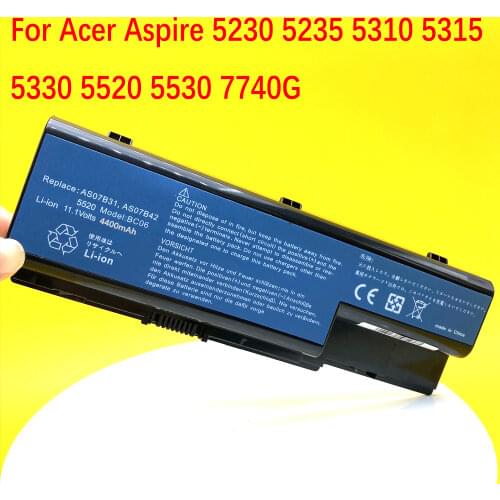 AS07B32 4400mAh Laptop Battery For Acer Aspire AS07B31 AS07B32 AS07B41 AS07B42 AS07B51 AS07B71 11.1V Battery+Tracking number