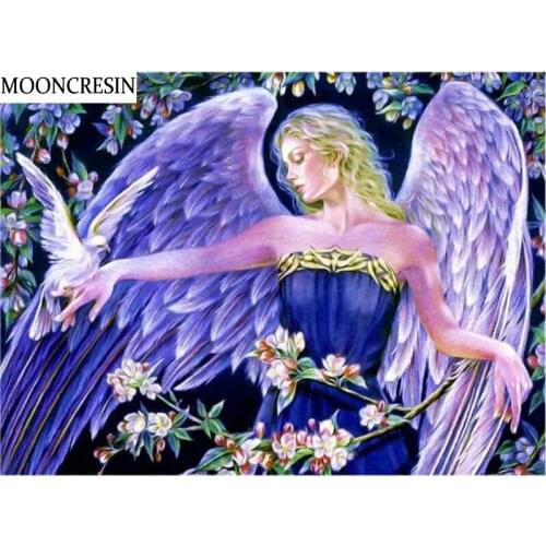 Diamond Mosaic Diy Diamond Painting Angel Wings Diamond Embroidery Cartoon Cross Stitch Decoration Home Picture Of Rhinestones