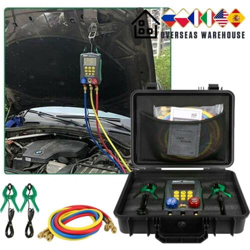 DY517A R134a Car HVAC Manifold Air Conditioning Manifold Digital Refrigeracion Repair Tools Vacuum Pressure Tester