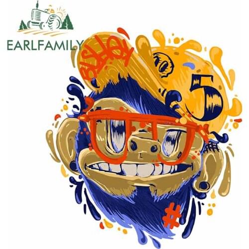 EARLFAMILY 13cm x 11.2cm For Splash Monkey Car Stickers Personality Decal Laptop Accessories Scratch-Proof Creative Decoration