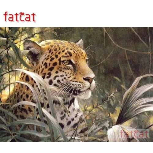 FATCAT Animal leopard diy diamond painting kits full square round drill diamond embroidery sale wall decoration AE3032