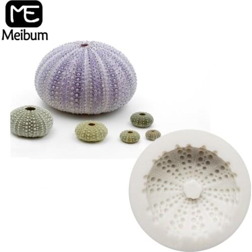 Meibum Fondant Mold Silicone Molds Cake Sea Urchin Shell Shaped Decorating Mould Gumpaste Craft Dessert Milky Baking Pan