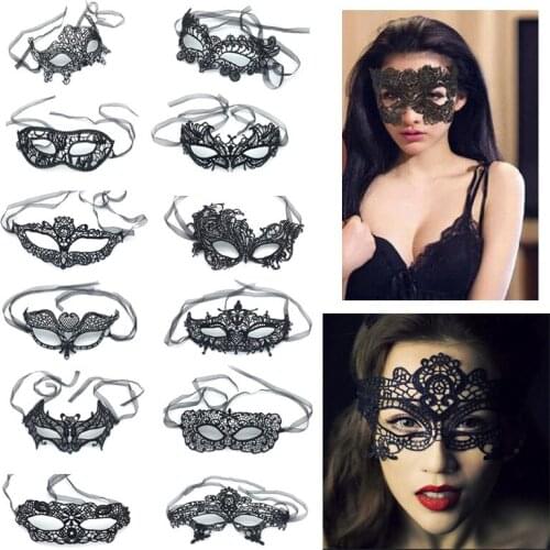 FUFUCAILLM Women Ladies Sexy Lace Eye Face Mask Masquerade Prom Ball Sphere Halloween Costume Mask For Exotic Cosplay