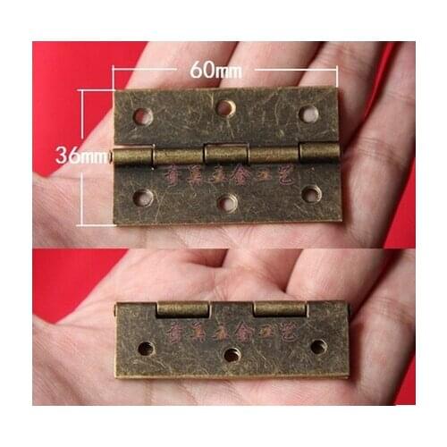 Hardware supplies 36mm*60mm bronze small hinges iron gift box small handicraft hinges Cabinet door hinges 180 degree