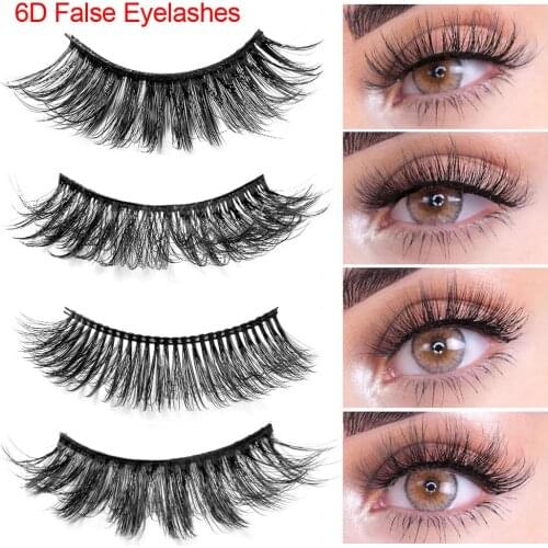 HANDAIYAN 1Pair 6D Mink Hair Soft False Eyelashes Natural/Thick Long Eyelashes Maquiagem For Professionals Beauty Extension Tool