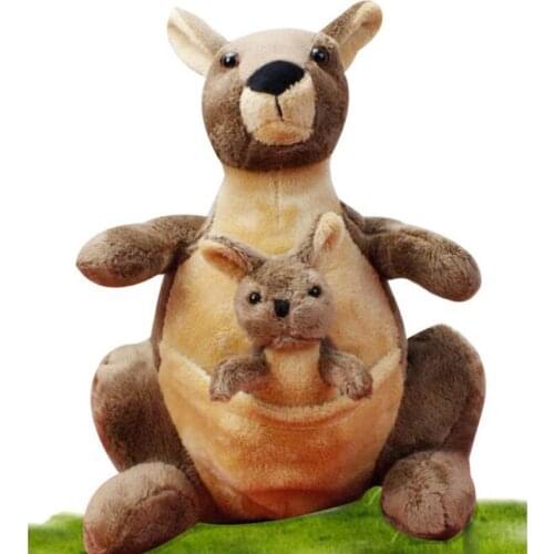 Cute mother and child kangaroo simulation kangaroo childrens plush toy birthday stuffed gift