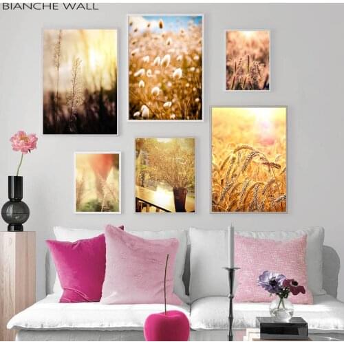 Grass Nature Picture Scandinavian Poster Landscape Wall Art Canvas Print Painting Nordic Style Modern Modern Living Room Decor