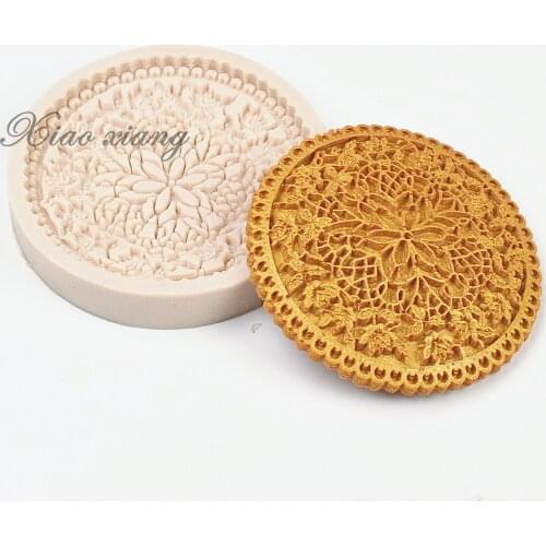 Luyou 1PCS Flower Line Grain Forms Silicone Cake Texture Mat Sugarcraft Fondant Mould Lace Border Mat Mold FM1496