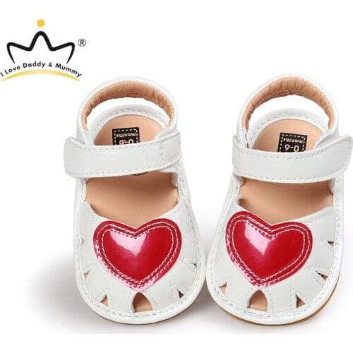 Cute Love Heart Baby Girl Sandals Soft PU Leather Non Slip Summer Baby Shoes Girls Shoes Sandals