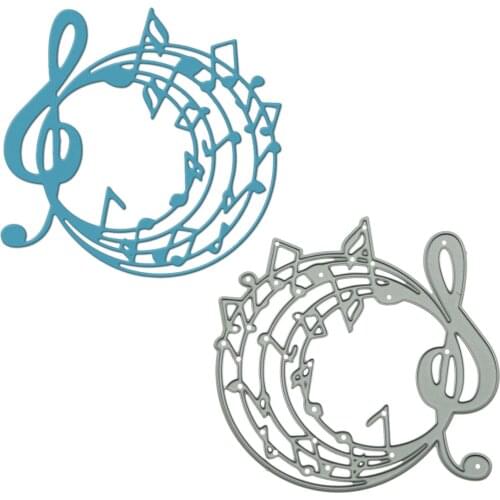 Musical Note Shape Metal Cutting Dies Scrapbooking Round Circle Music Shaped Handmade Card Embossing Craft Paper Cutter Mold
