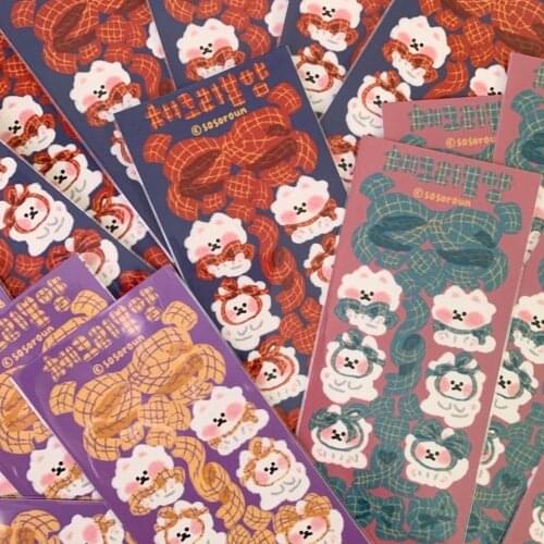 Kawaii Cat Bow Laser Stickers DIY Scrapbook Idol Card Album Diary Book Learning Supplies Decoration Stickers