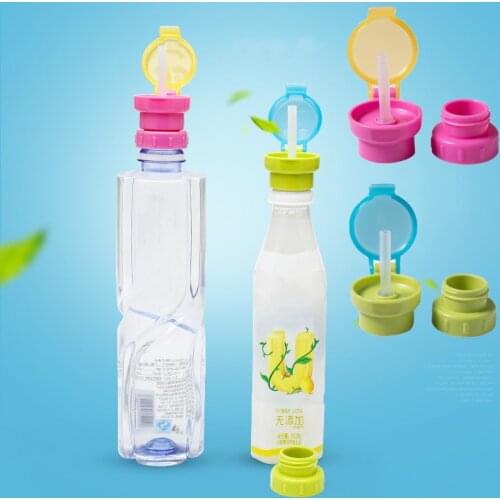 Spill Proof Kids Water Bottle Cap Safe Anti-choke Drinking Straw Lid Travel Outdoor Drinking Device Nipple with Straw Removable