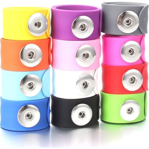 Newest Snap Jewelry Circle Snap Button Bracelet 18mm 20MM Creative Silica gel Snap Bracelets Bangles For Women Children Fun Gift