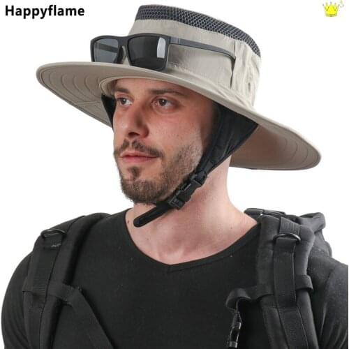 Mens 100% Waterproof Polyester Bucket Hat Creativity with Spectacle Frame Fisherman Hat Summer Mesh Breathable Anti-UV Sun Hats