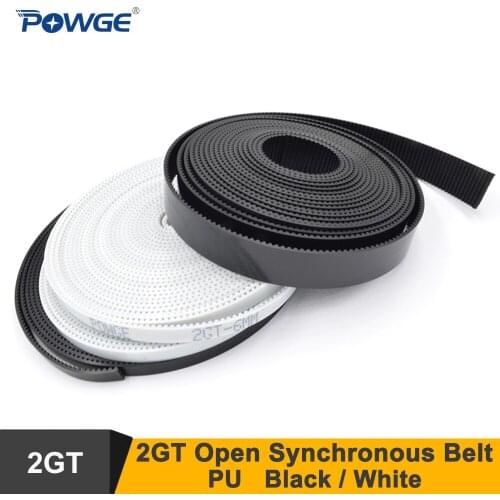 POWGE 5meters GT2 Timing Belt W=6/9/10/15mm PU With Steel Core 2GT Synchronous Open Belt Fit GT2 Pulley 3D Printer Accessory