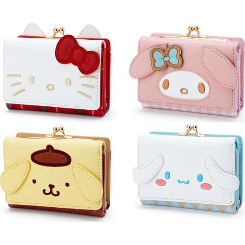 Sanrio Hello Kitty new cute Melody face mouth gold coin purse coin bag foldable wallet clutch