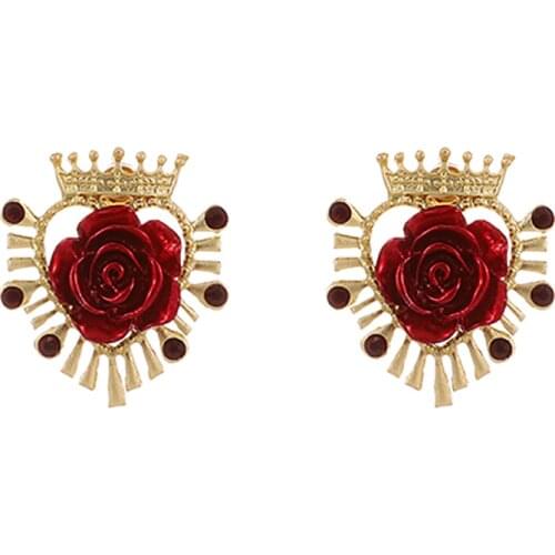 ZHINI New Luxury Gold Color Earrings for Women Personality Charming Flower Dangle Earring Cross Long Earring Statement Jewelry