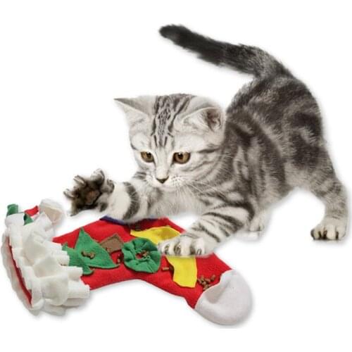 Pet Dog Sniffing Mat Pets Interactive Play Toys Find Food Training Blanket Christmas socks Dogs Feeding Pad Nosework Puzzle